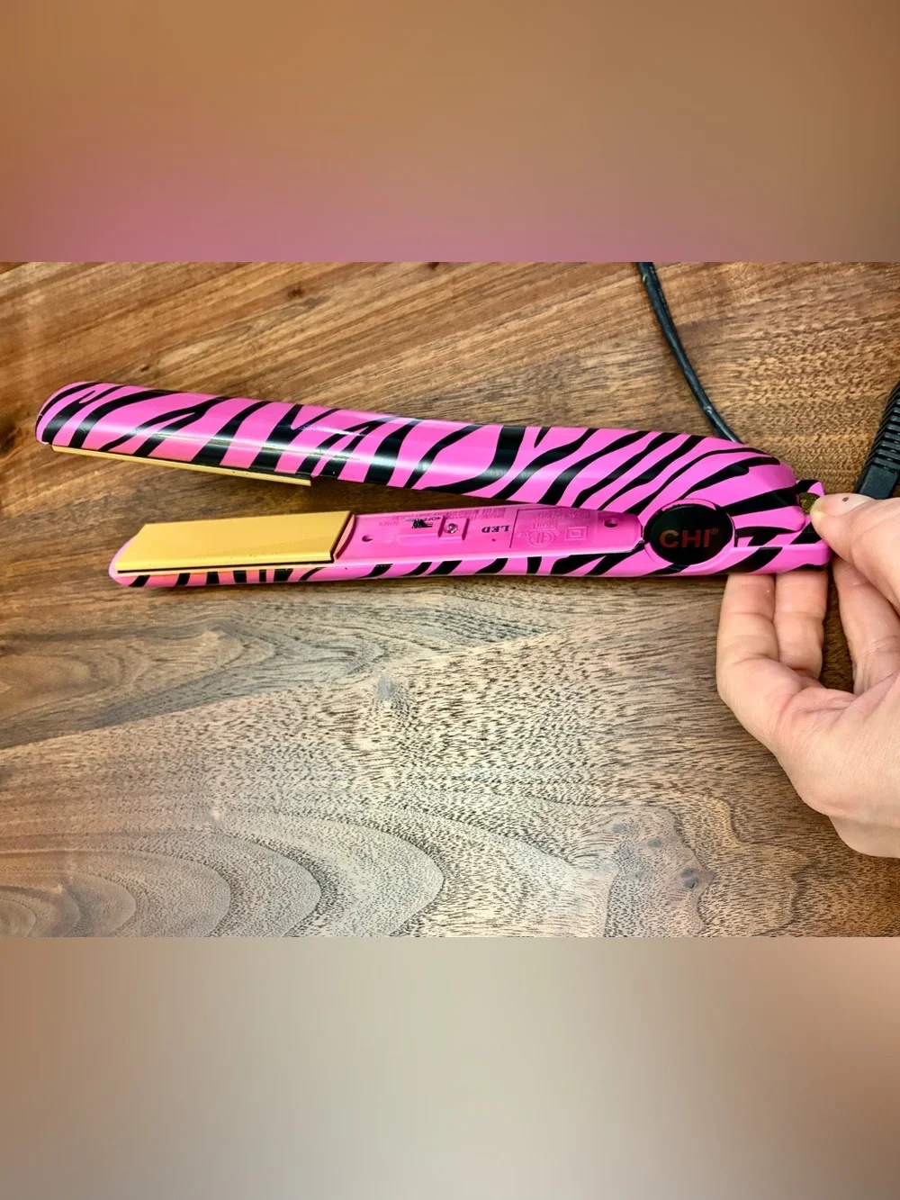 Chi Limited Edition ceramic flat iron straightener zebra animal Full size 1 inch
